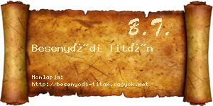 Besenyődi Titán névjegykártya